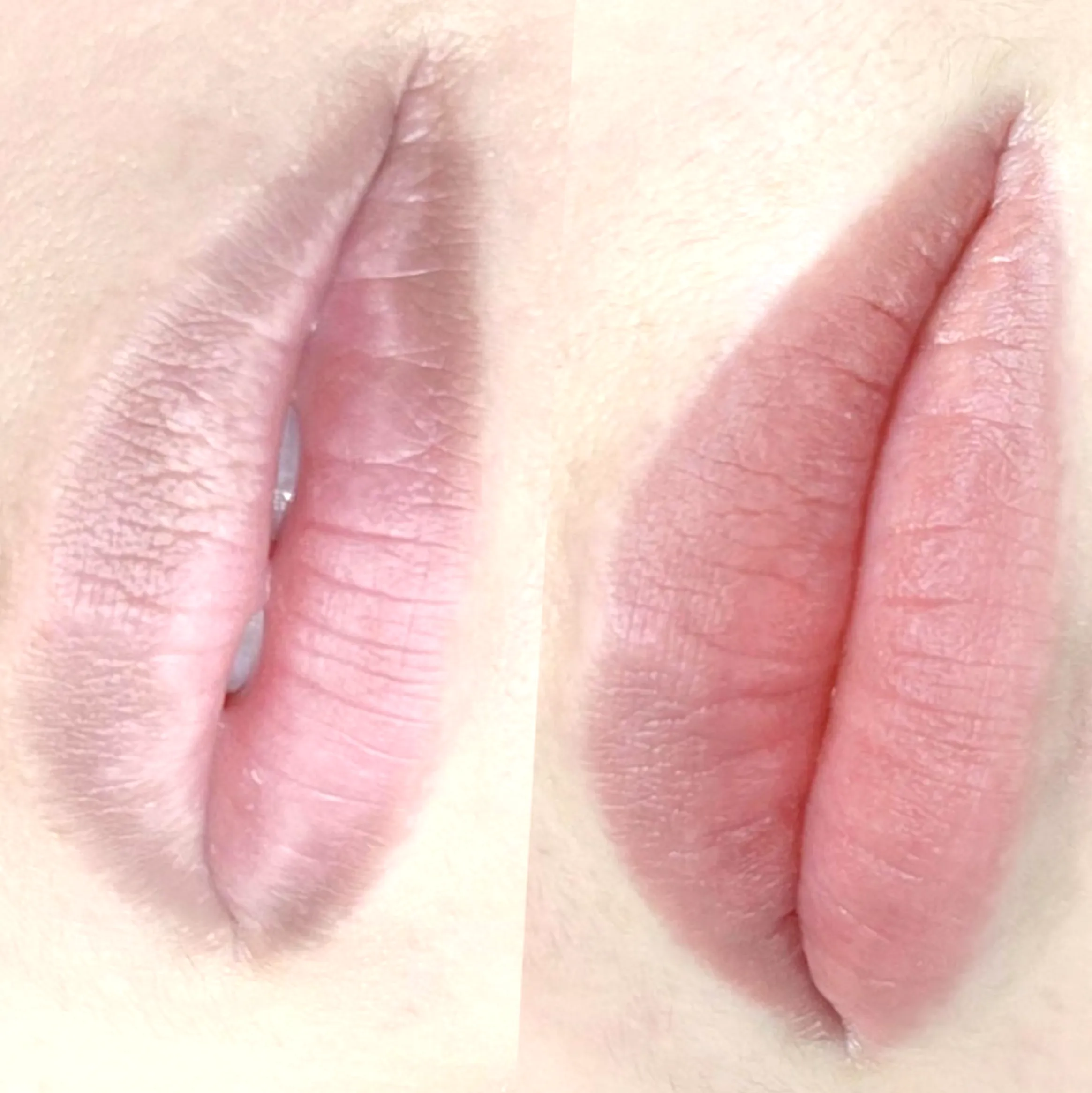 pale skin lip blush before and after